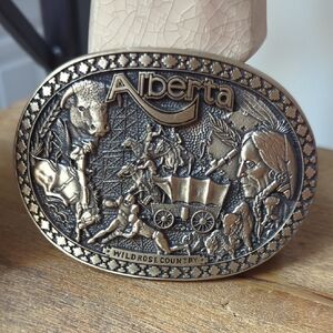 Alberta Wild Rose Country Belt Buckle